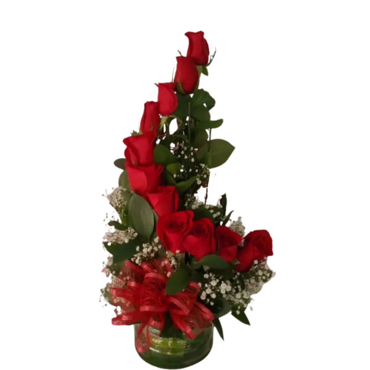 Espiral de rosas rojas